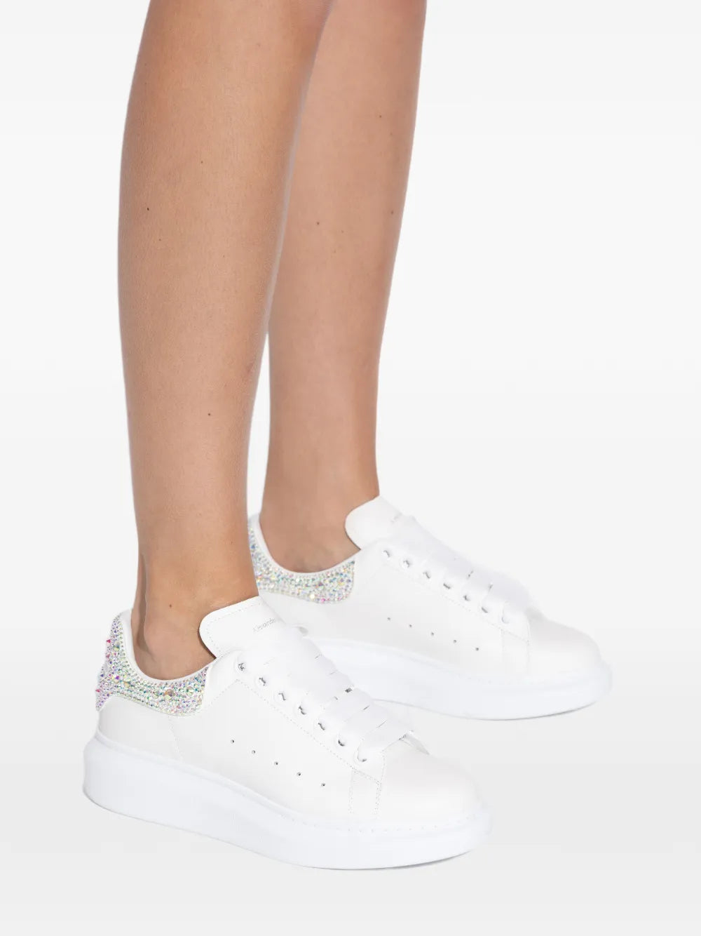 Alexander McQueen Embellished Lace-Up — White — Size US M 3.5 - US W 5 — Detail View