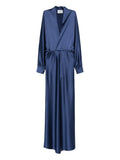 Atu Body Couture V Neck Long Sleeve Gown — Blue/ Navy — Size XXL — Front View