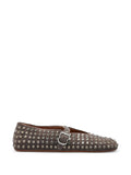 Ala Studded Buckle Trainers — Brown — Size US M 3.5 - US W 5 — Front View