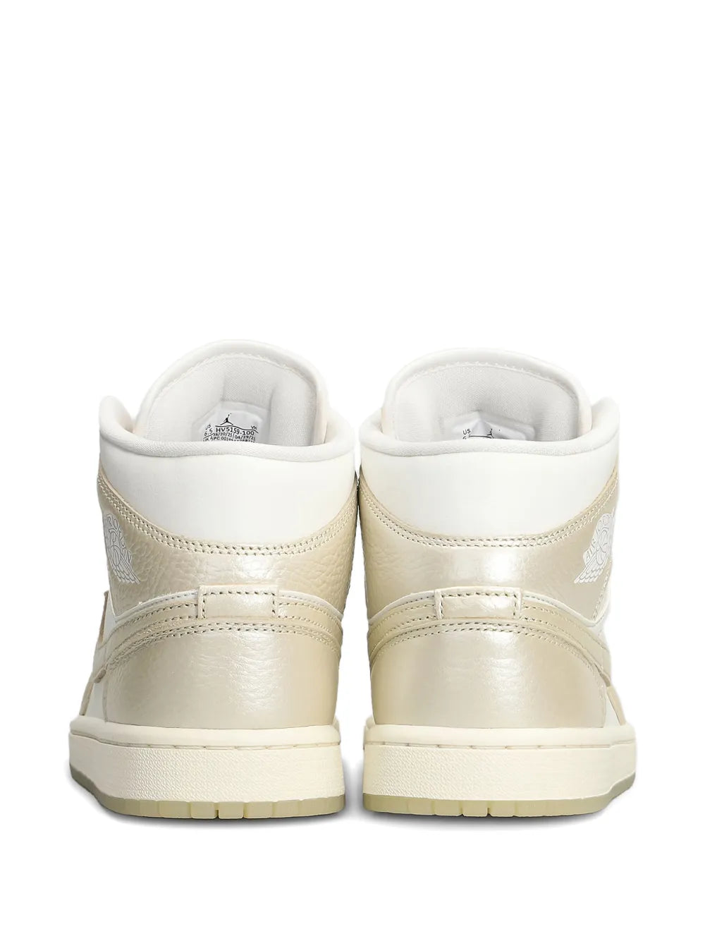 Nike Air Jordan 1 Mid Se Perforated-Toe — Beige — Size US M 3.5 - US W 5 — Back View