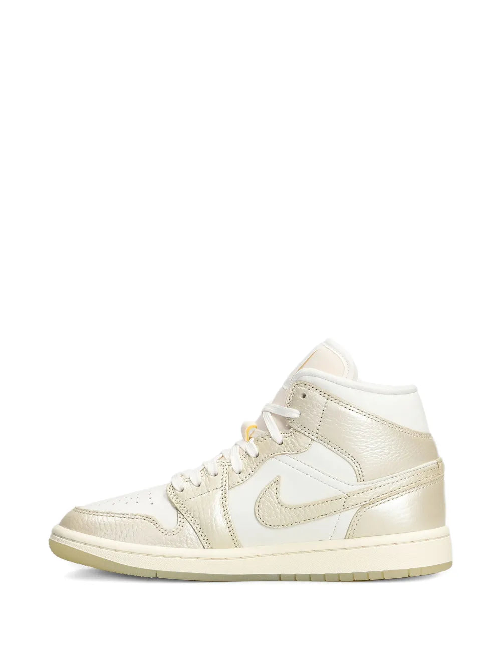 Nike Air Jordan 1 Mid Se Perforated-Toe — Beige — Size US M 3.5 - US W 5 — Top View