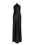 Staud Cadence Faux Pearl Strap Dress — Black/ Red — Size XS — Front View
