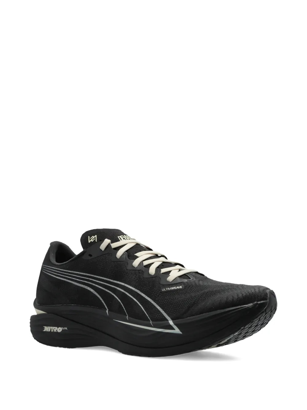 PUMA Panelled Lace-Up Trainers — Black — Size US M 3.5 - US W 5 — Side View
