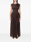 Zimmermann Hypnotic Column Pleated Dress — Brown — Size XS — Front View