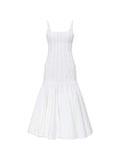Jacquemus Pleated Midi Dress — White/ Red — Size XS — Front View