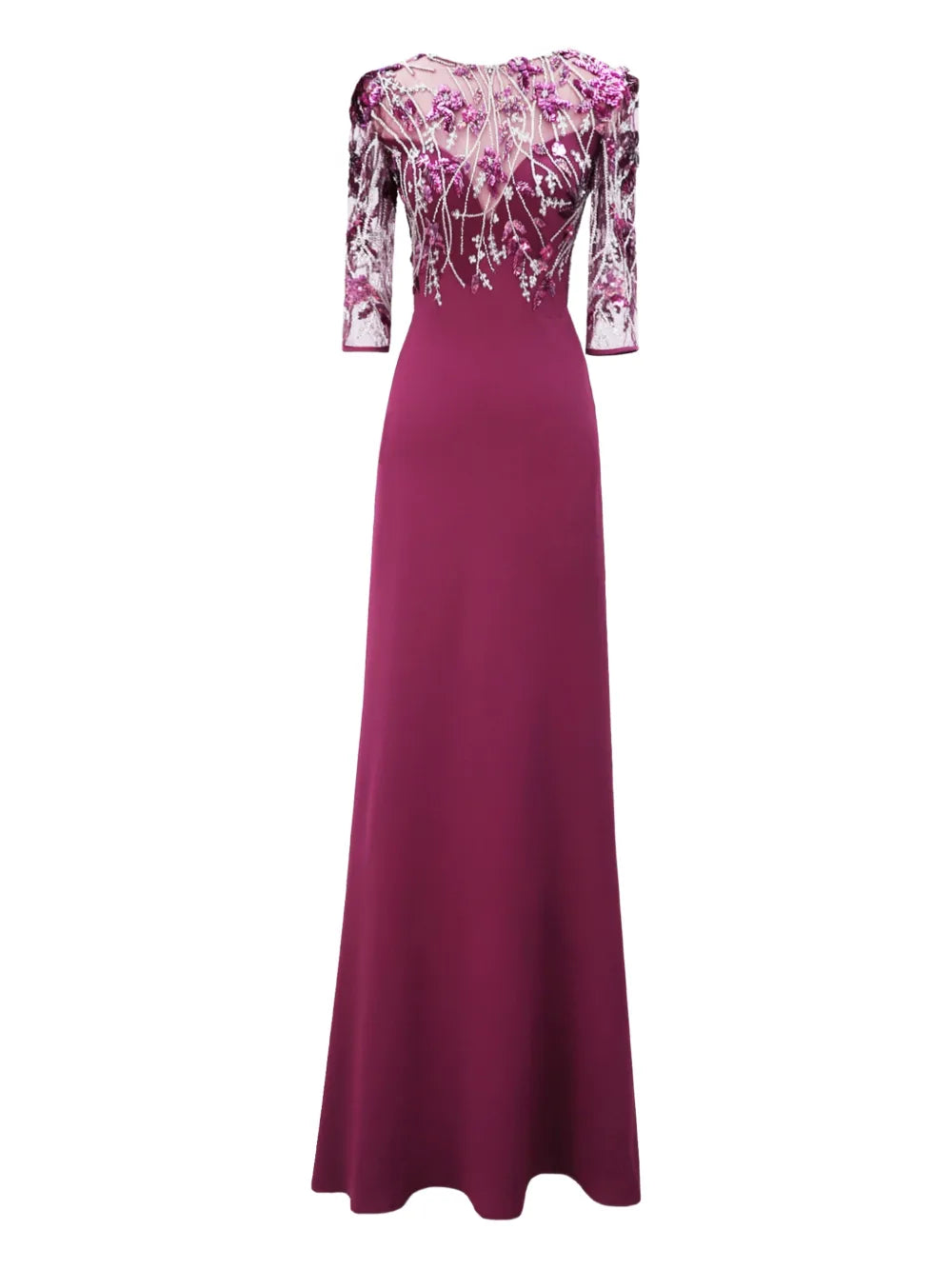 Gemy Maalouf Beaded Corset Dress — Purple — Size XS — Front View