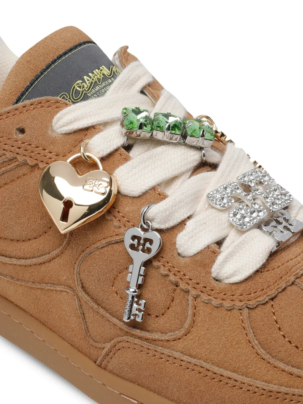 GANNI Round-Toe Charm — Brown — Size US M 3.5 - US W 5 — Top View
