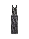 Amir Slama X Jade Picon Openwork Scoop Neck Maxi Dress — Black — Size XS — Front View