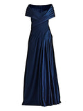 Tadashi Shoji Pleated Maxi Dress — Blue/ Navy — Size XS — Front View