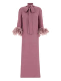 Valentino Garavani Bow Detail Midi Dress — Pink — Size S — Front View