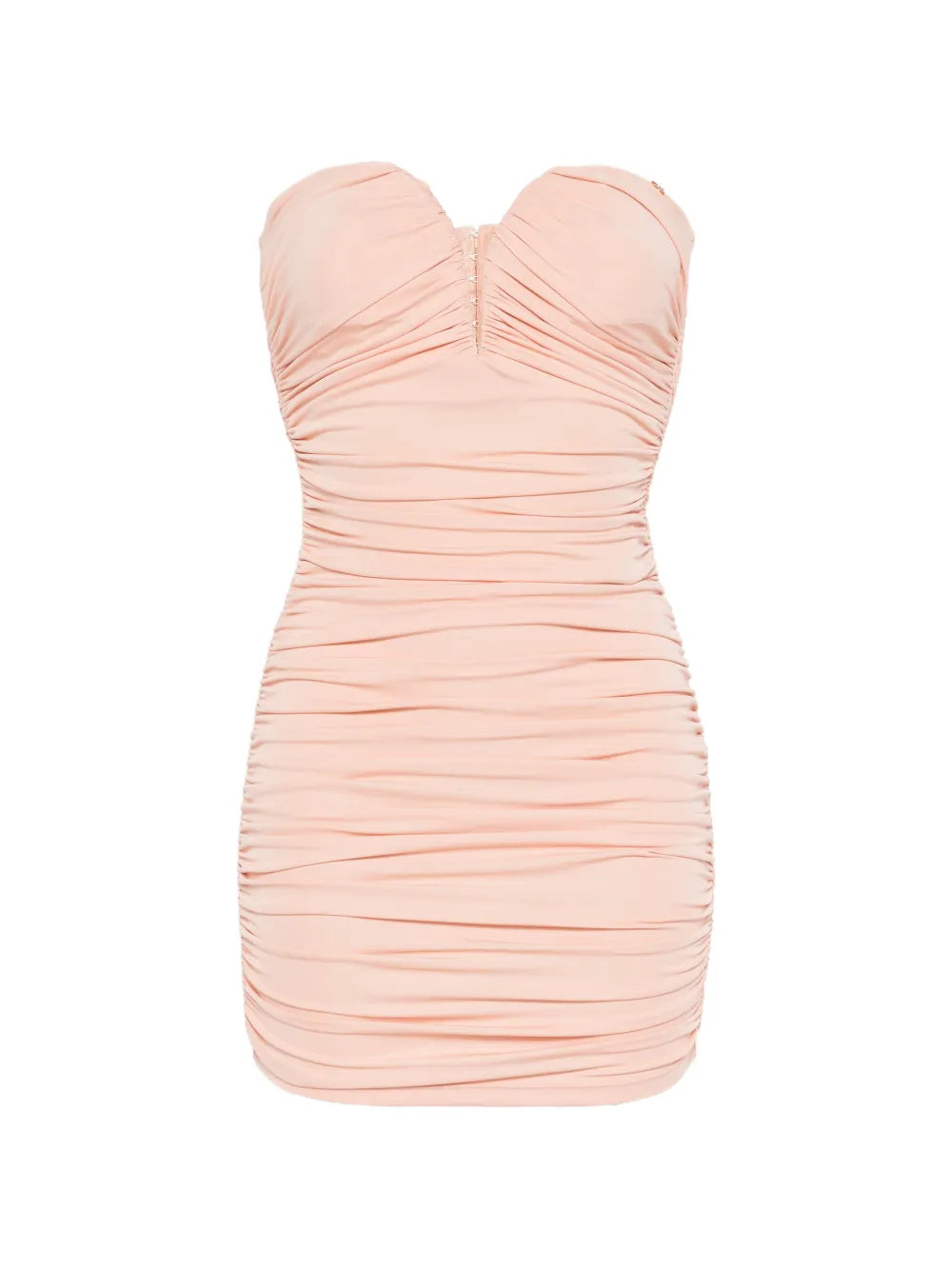Elisabetta Franchi Sweetheart Neckline Ruched Mini Dress — Pink — Size S — Front View