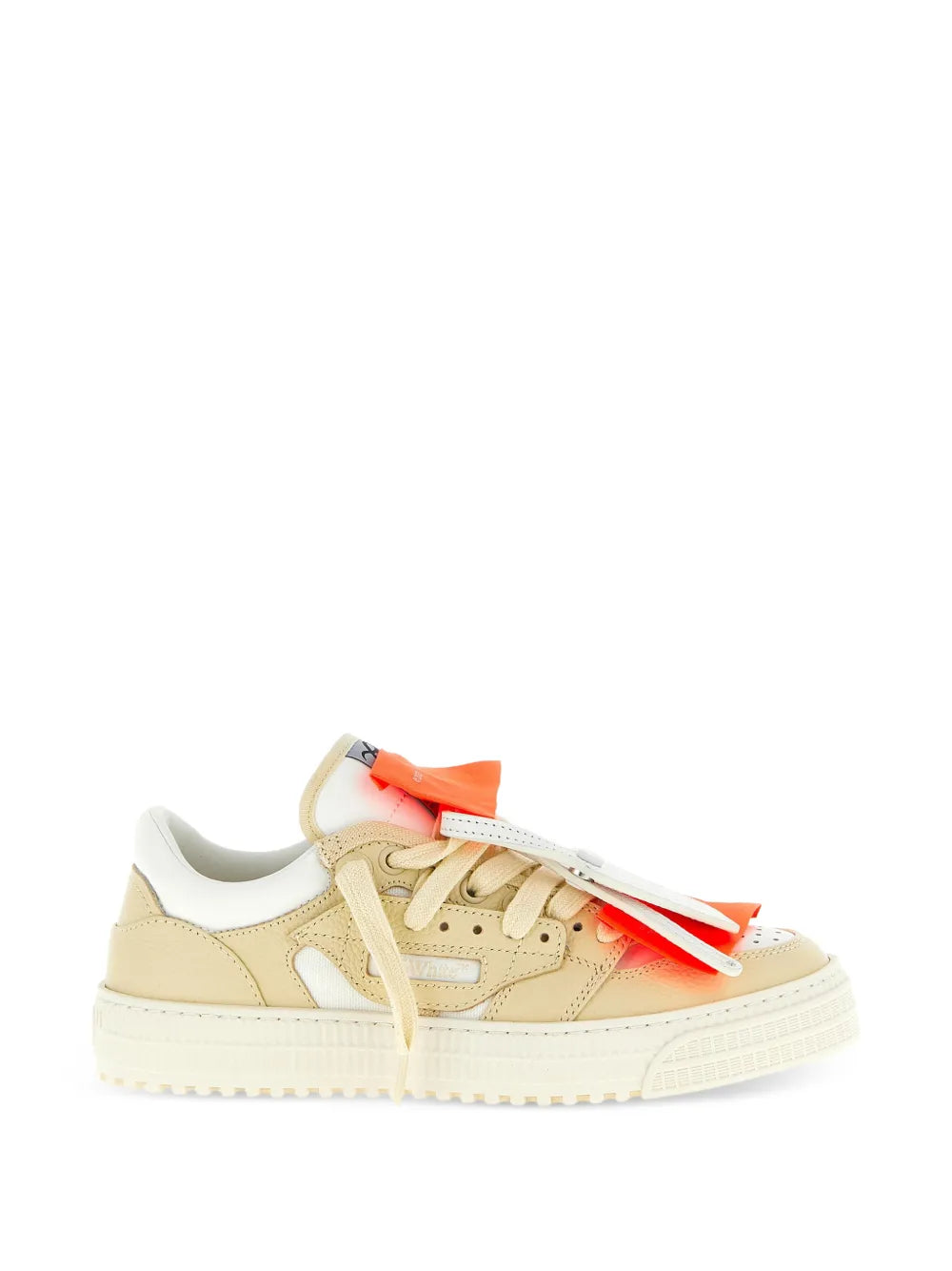 Off-White Two-Tone Low Top — Beige — Size US M 3.5 - US W 5 — Front View