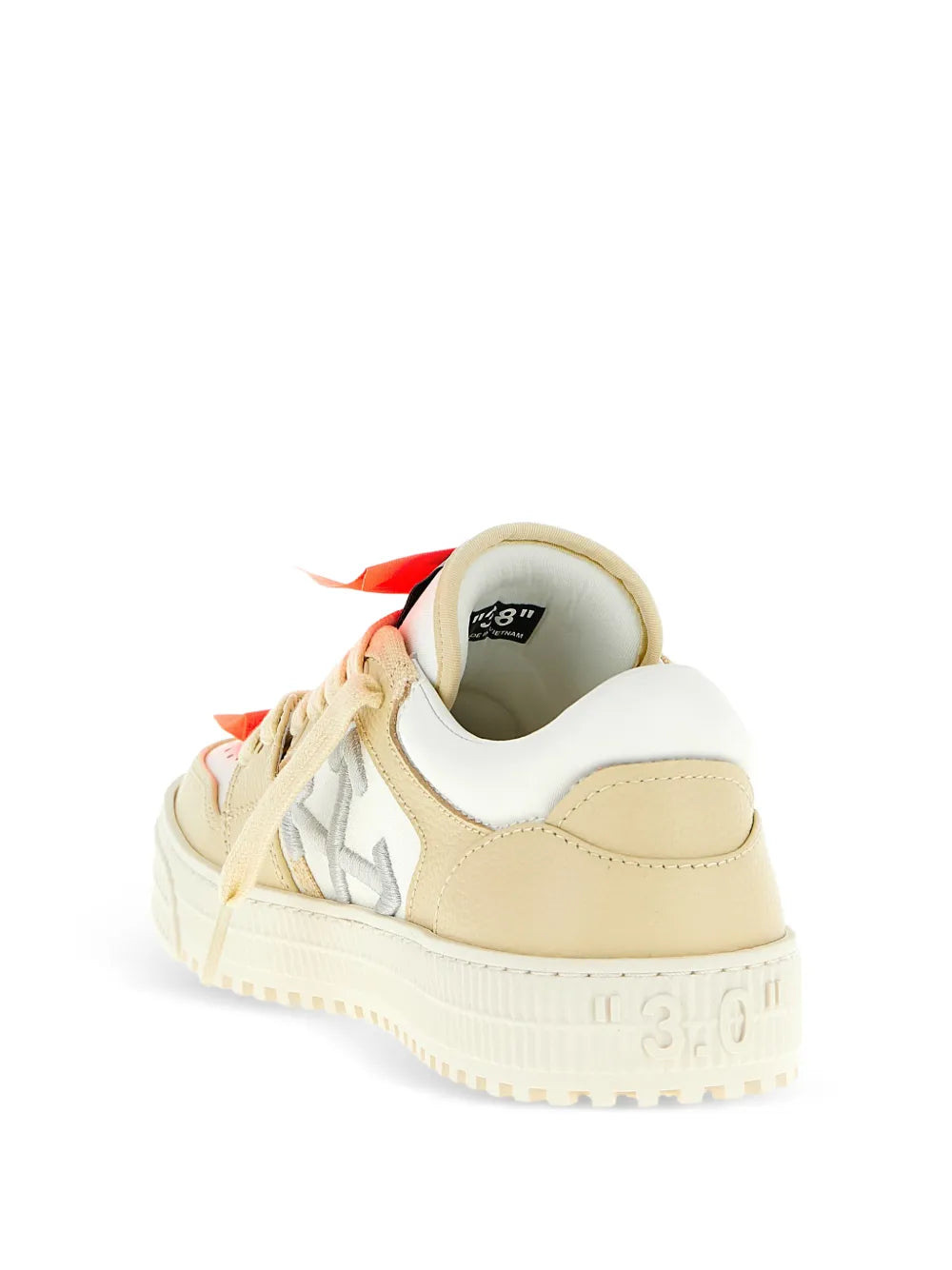 Off-White Two-Tone Low Top — Beige — Size US M 3.5 - US W 5 — Back View