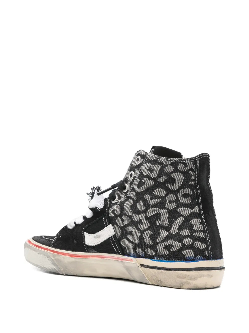 PAUL EASTERLIN Caly Star Leopard High-Top — Black — Size US M 3.5 - US W 5 — Back View