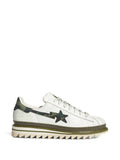 adidas Clot X Bape?Camouflage Star Low-Tops Sneakers — White / Green — Size US M 8.5 - US W 10 — Front View