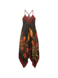Blumarine Twill Floral Print Dress — Grey — Size XS — Front View