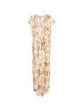 Blumarine Floral Pleated Ruffled Dress — Red/ Yellow — Size XS — Front View