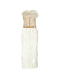 Magda Butrym Floral Lace Midi Dress — White — Size S — Front View