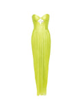 Maria Lucia Hohan Stephanie Strapless Cut Out Maxi Dress — Green — Size XS — Front View