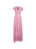 Alina Ruffled Maxi Dress — Pink — Size XS — Front View