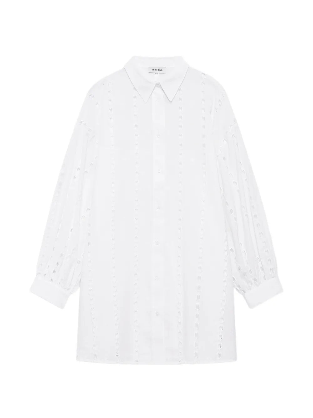 Anine Bing Mariane Broderie Anglaise Dress — White — Size XS — Front View