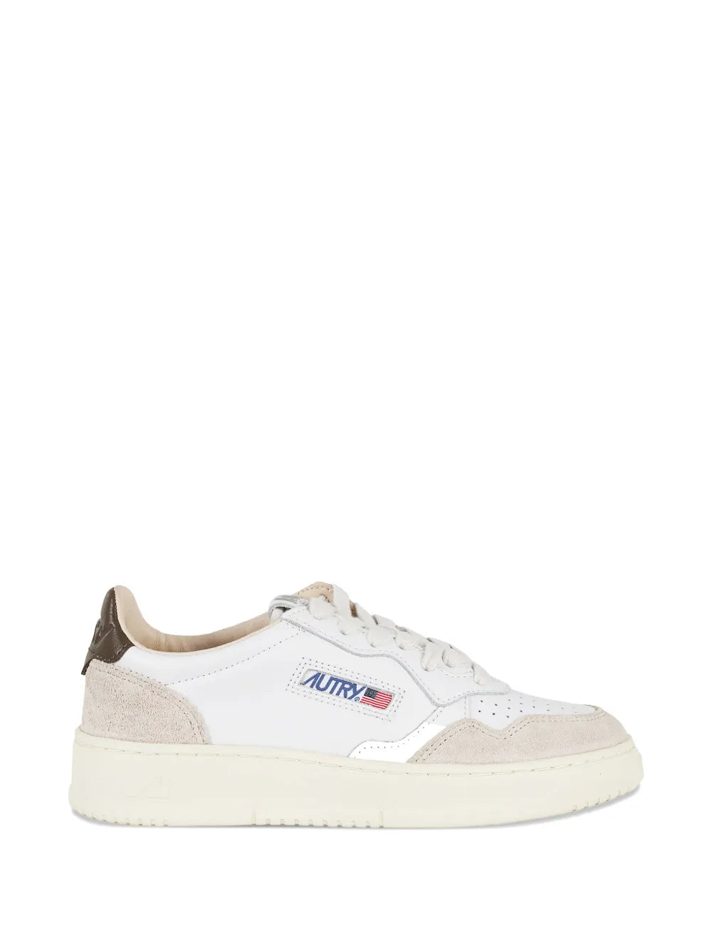 Autry Medalist Suede Low-Top — White — Size US M 3.5 - US W 5 — Front View