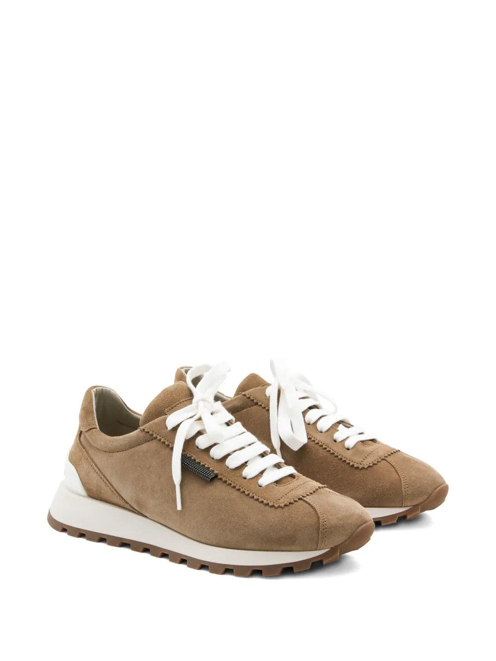 Brunello Cucinelli Panelled Lace-Up — Brown — Size US M 3.5 - US W 5 — Side View