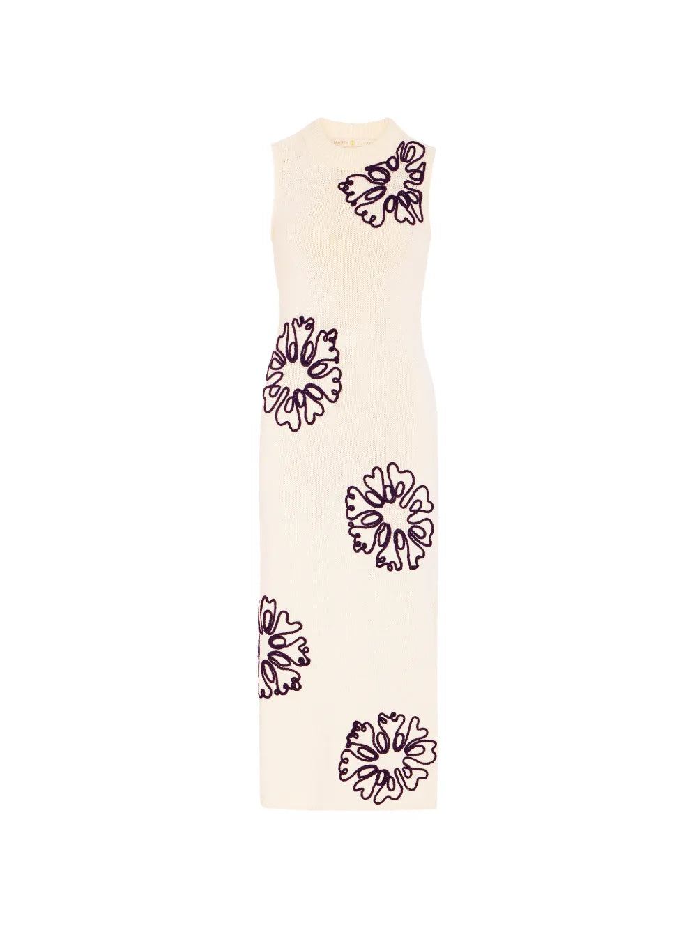 Marie Oliver Patricia Floral Midi Dress — Beige/ Olive — Size S — Front View