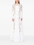 Dina Melwani Floral Embellished Dress — White — Size XXS — Front View
