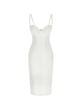 Elisabetta Franchi Sleeveless Midi Dress — White — Size XS — Front View