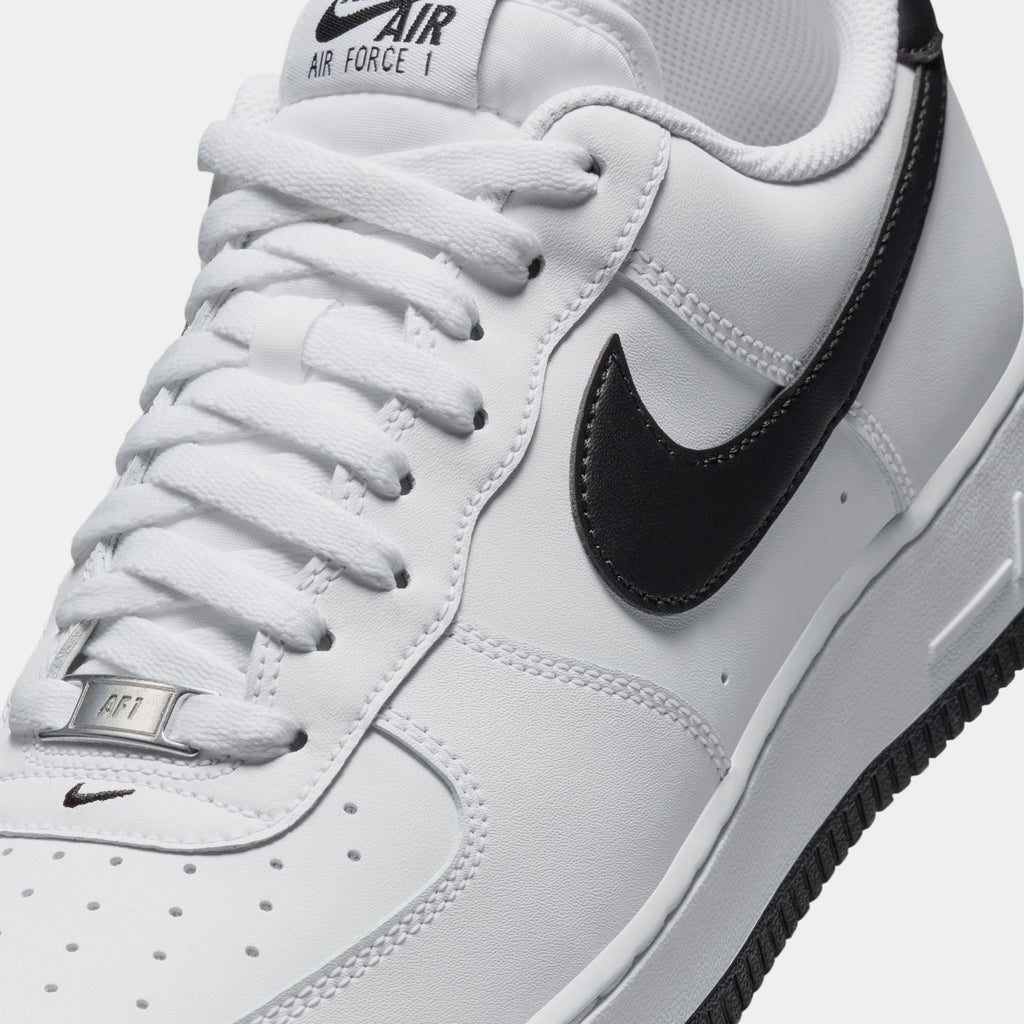 Exclusive Air Force 1 '07 Mens Basketball Shoes (White/White/Black) — 6 — Side View