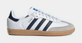 Exclusive Samba OG Grade School Lifestyle Shoes (Cloud White/Night Indigo/Gum) — 3.5Y — Front View
