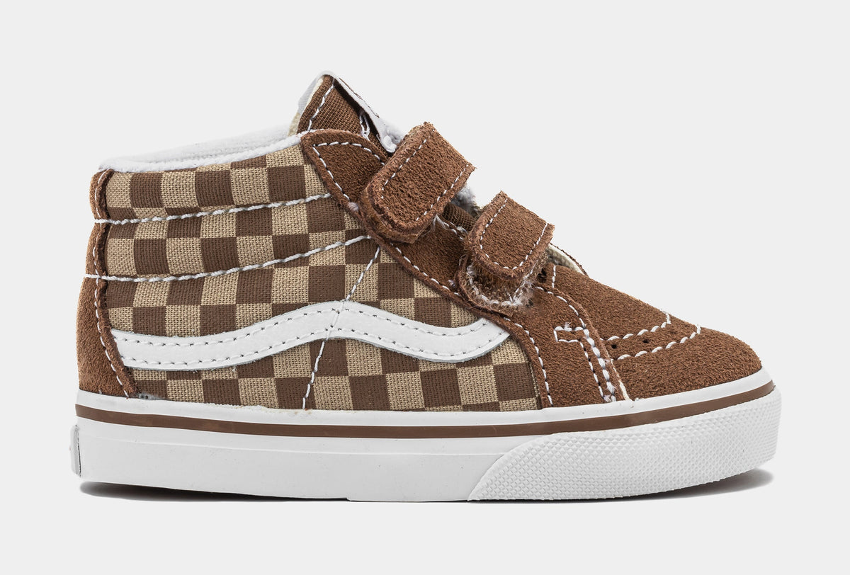 Exclusive Sk8 Mid Infant Toddler Skate Shoes (Brown) — 2C — Front View
