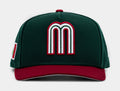 Exclusive Shoe Palace Exclusive Mexico Curve 950AF Snapback Mens Hat (Dark Green/Red) — OS — Front View