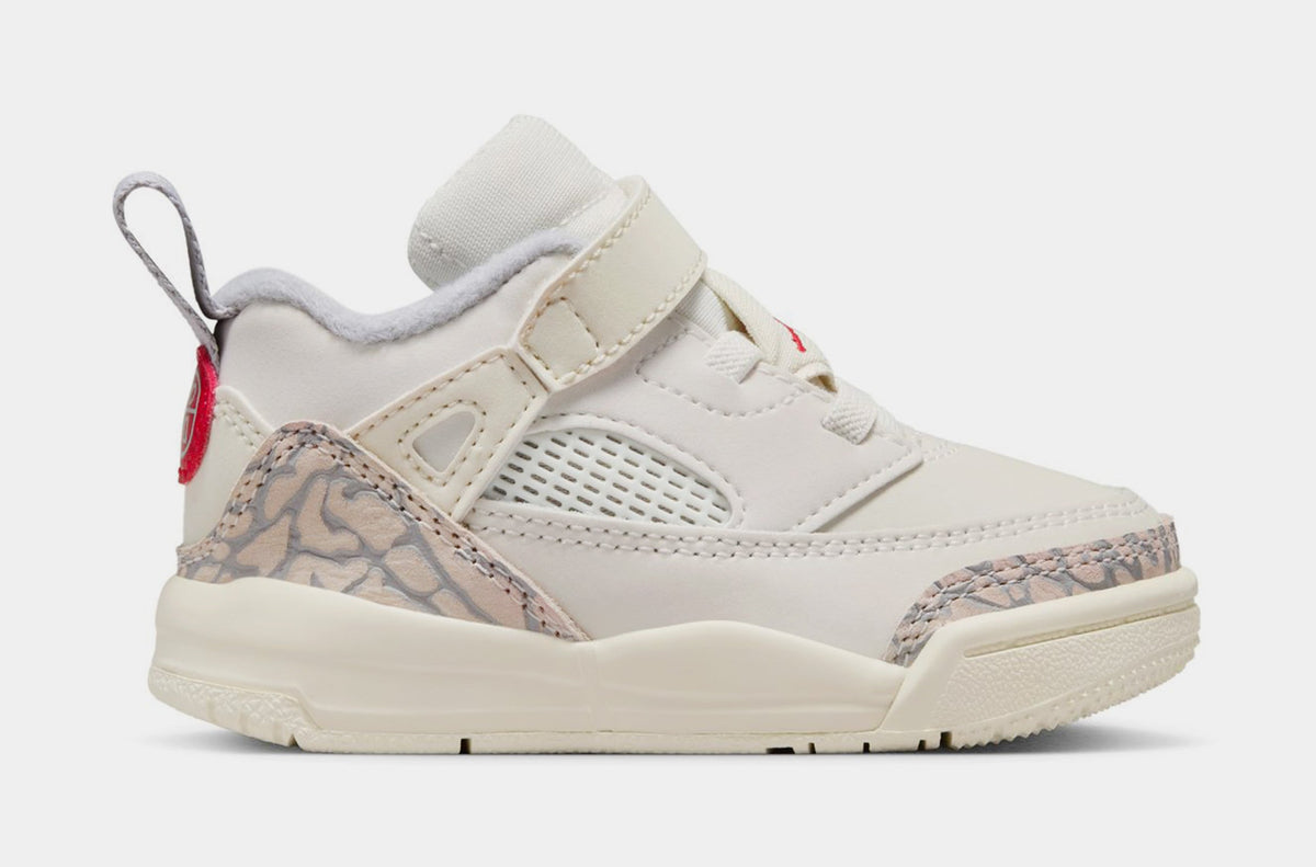 Exclusive Spizike Low Infant Toddler Basketball Shoes (Sail/Coconut Milk/Sandstone/University Red) — 2C — Front View