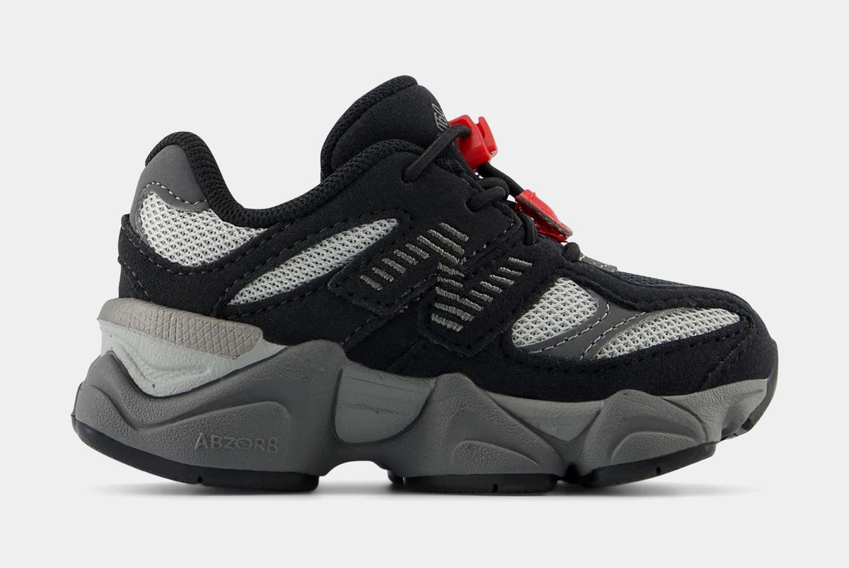 Exclusive 9060 Infant Toddler Lifestyle Shoes (Black/Grey) — 2C — Front View