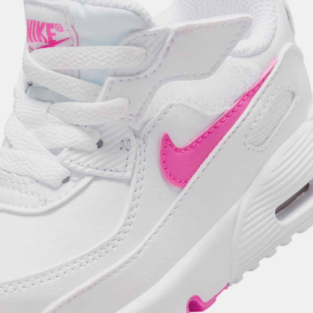 Exclusive Air Max 90 EasyOn Infant Toddler Lifestyle Shoes (White/Laser Fuchsia) — 2C — Side View