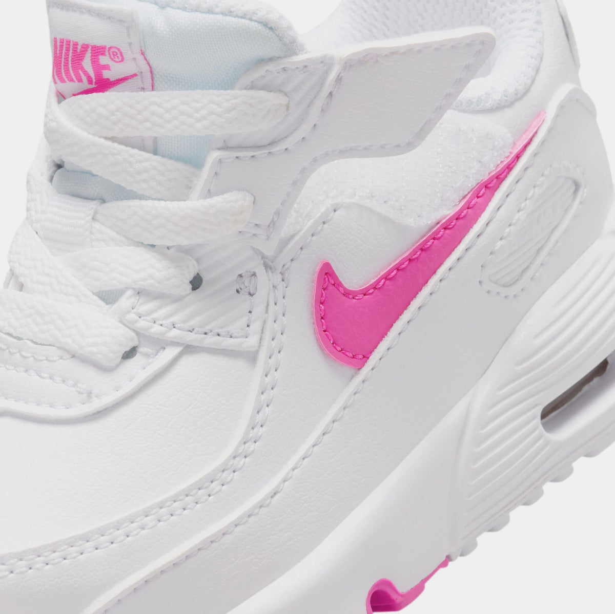 Exclusive Air Max 90 EasyOn Infant Toddler Lifestyle Shoes (White/Laser Fuchsia) — 2C — Side View