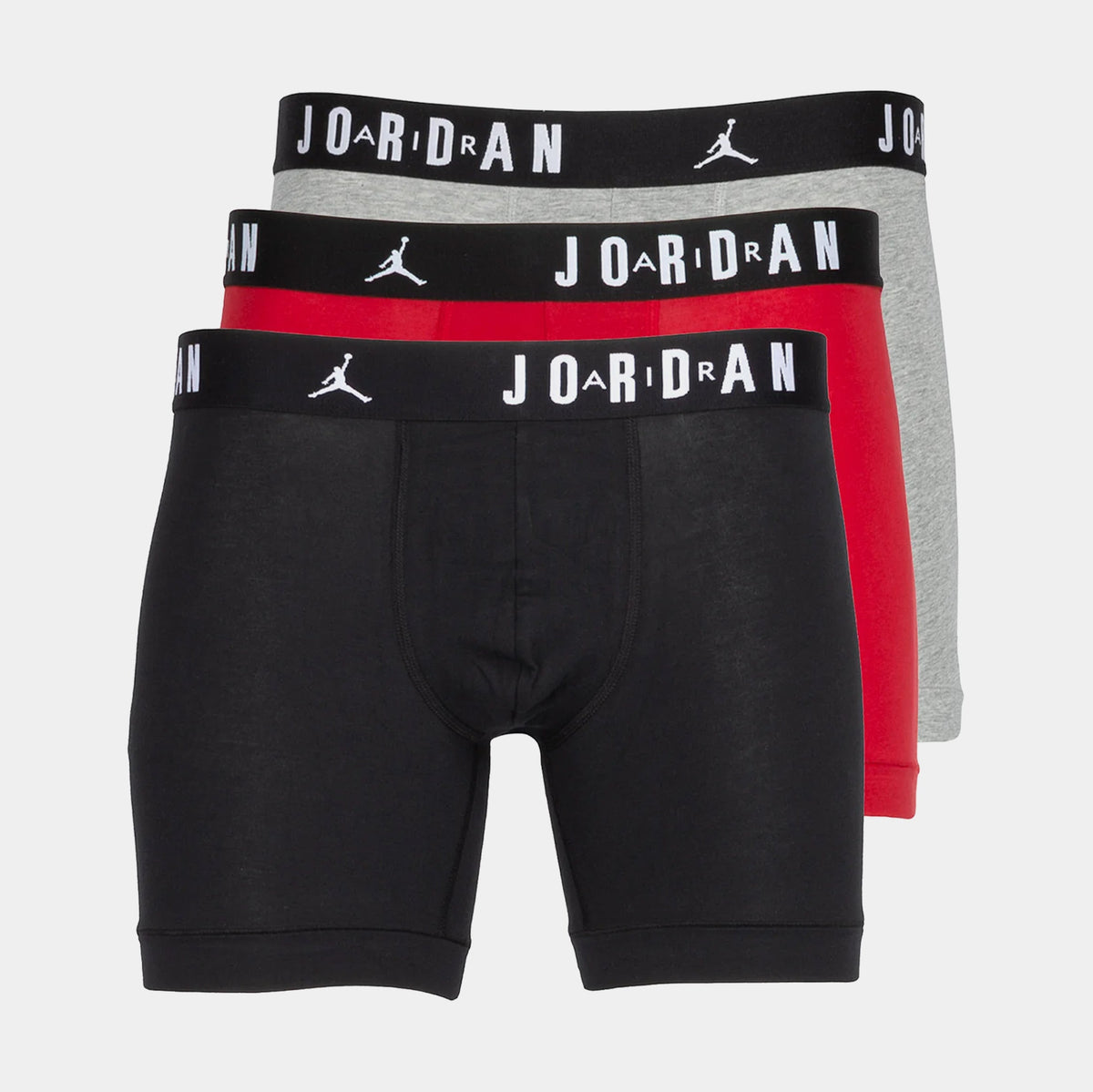 Exclusive 3 Pack Mens Boxer Briefs (Black/Red/Grey) — S — Front View