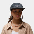 Exclusive Flight Pro Unstructured 5 Panel Mens Hat (Black/White) — S/M — Front View