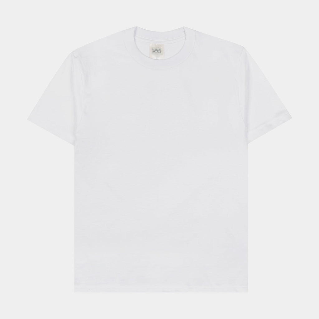 Exclusive Solid Novelty Mens Short Sleeve Shirt (White) — S — Front View