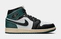Exclusive Air Jordan 1 Mid SE Oxidized Green Womens Lifestyle Shoes (White/Light Dew/Oxidized Green/Black) — 5 — Front View