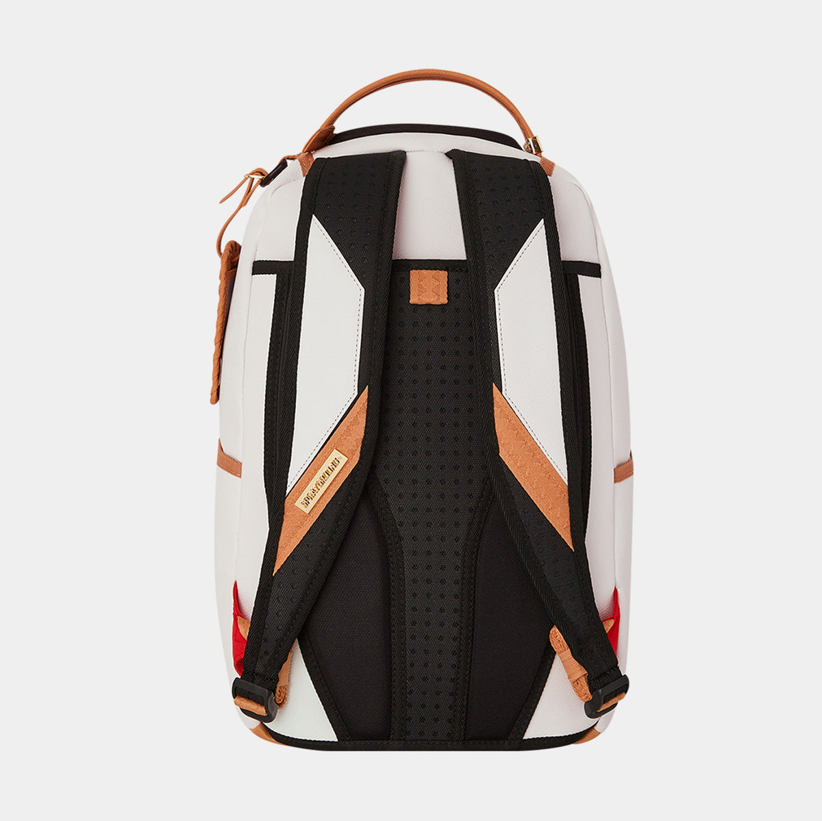 Exclusive Catamaran Embossed Mens Backpack (White/Beige) — OS — Side View