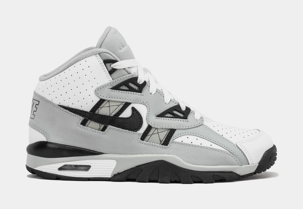 Exclusive Air Trainer SC High Raiders Helmet Grade School Lifestyle Shoes (White/Black/Light Smoke Grey) — 3.5Y — Front View