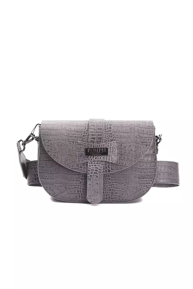 Pompei Donatella Gray Leather Women Crossbody Women's Bag