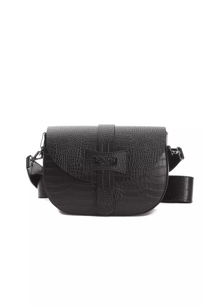 Pompei Donatella Black Leather Women Women's Crossbody