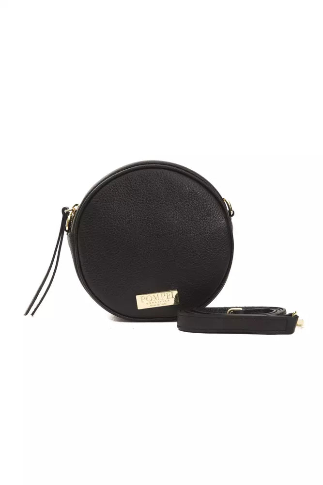 Pompei Donatella Black Leather Women Crossbody Women's Bag