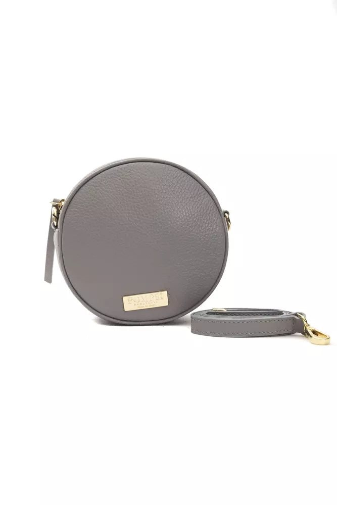 Pompei Donatella Gray Leather Women Crossbody Women's Bag