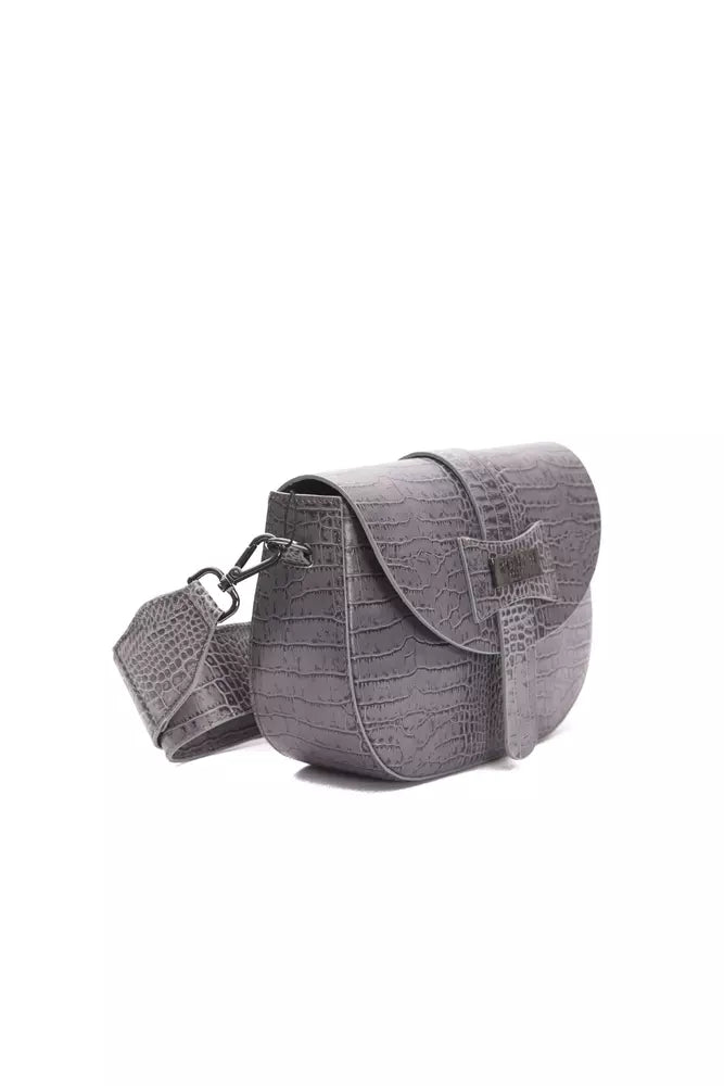 Pompei Donatella Gray Leather Women Crossbody Women's Bag