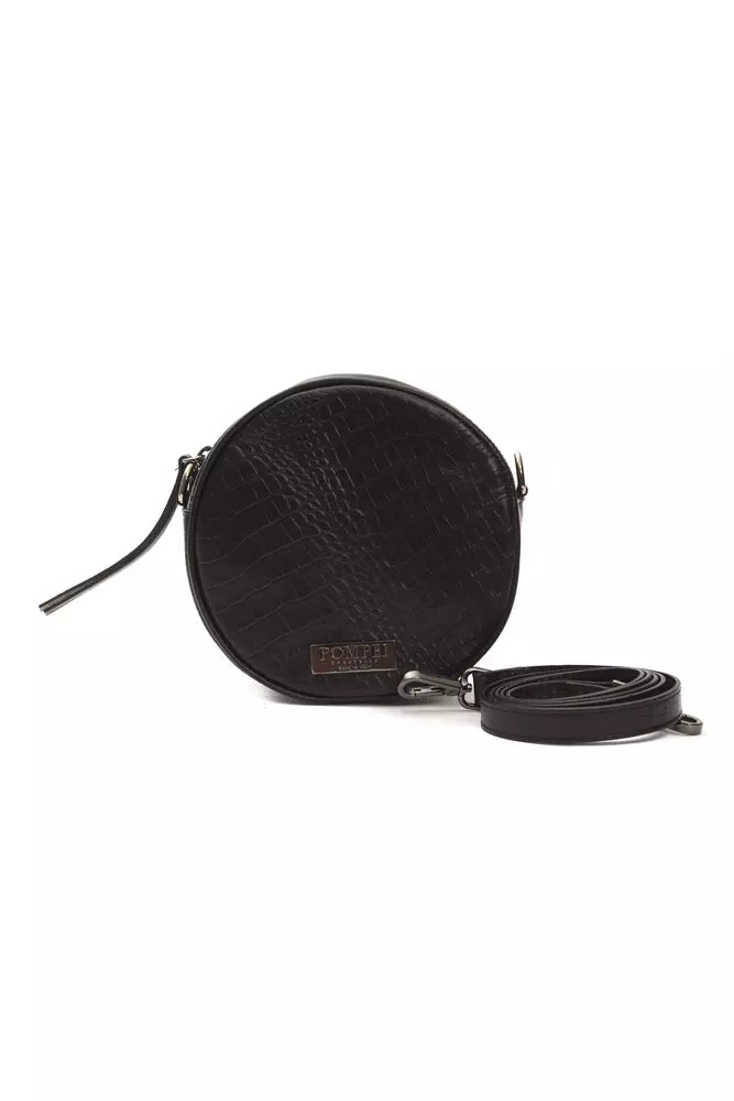 Pompei Donatella Black Leather Women Crossbody Women's Bag